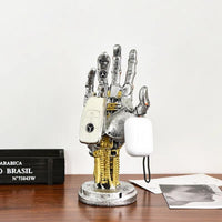 Creative Mechanical Hand Staue, Gaming Controller Holder Stand, Headphone Holder, Necklace Holder, Robot Hand Sculpture, Hand Crafts, Realistic Hand Decor, Modern Home Decor, Gaming Room Decor, Silver