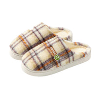 Women's Home Plush Warm Non-slip Plaid Cotton Shoes | Everyday Home Deal