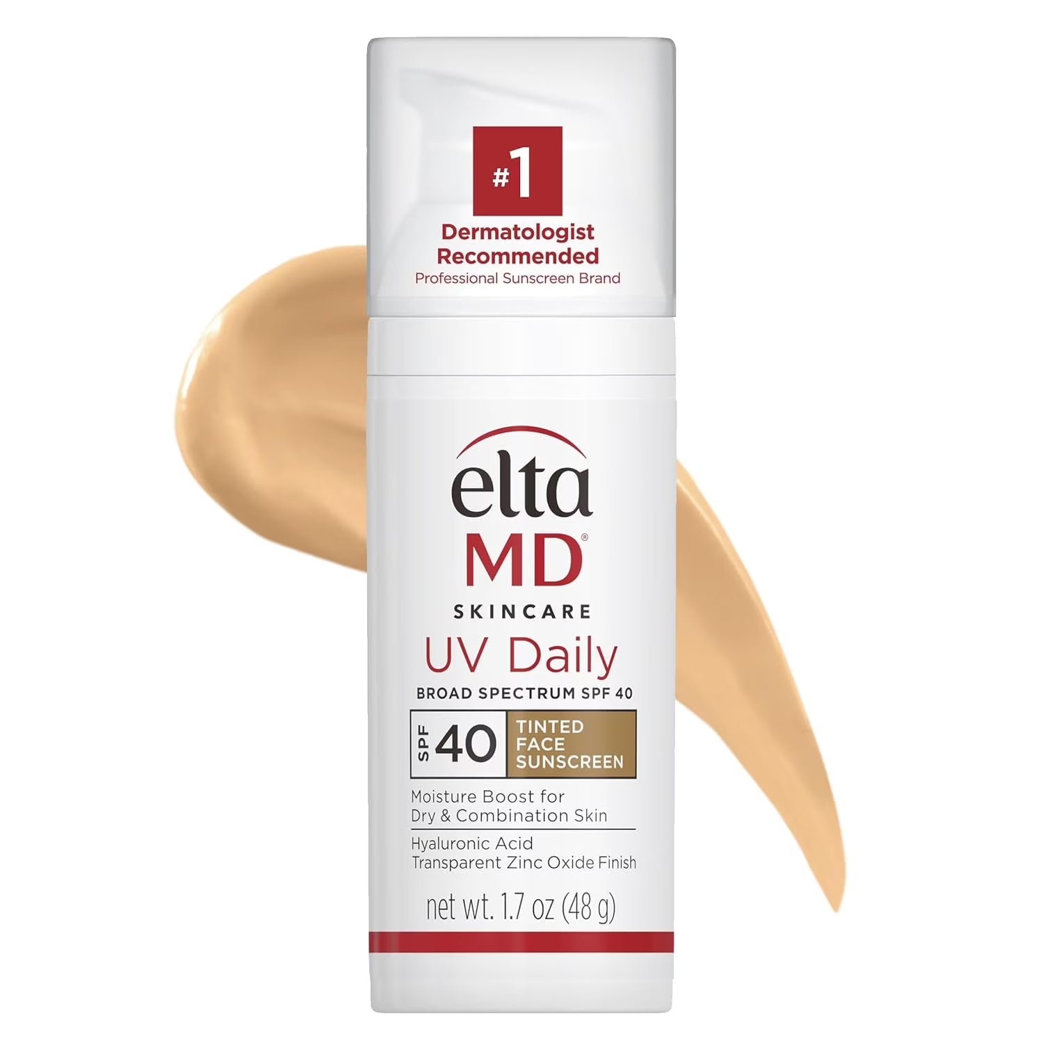 UV Daily SPF 40 Tinted Face Sunscreen Moisturizer, Lightweight Tinted Sunscreen for Face Moisturizers, 1.7 Oz Pump