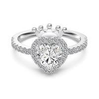 S925 Sterling Silver Crown And Heart Ring For Women