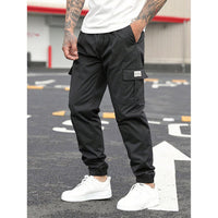Men's Retro Drawstring Multi Pocket Workwear Casual Pants