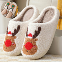 Christmas Shoes Winter Home Slippers Elk Soft Cozy Bedroom Slipper Slip On House Shoes | Everyday Home Deal