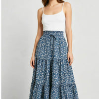 High-waisted A-line Skirt Bohemian-style Printed Flared Skirt