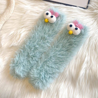 Womens Quirky Coral Fleece Mid-calf Socks