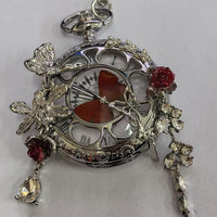 Couples Teal And Green Butterfly Animated Pocket Watch For Graduation Season