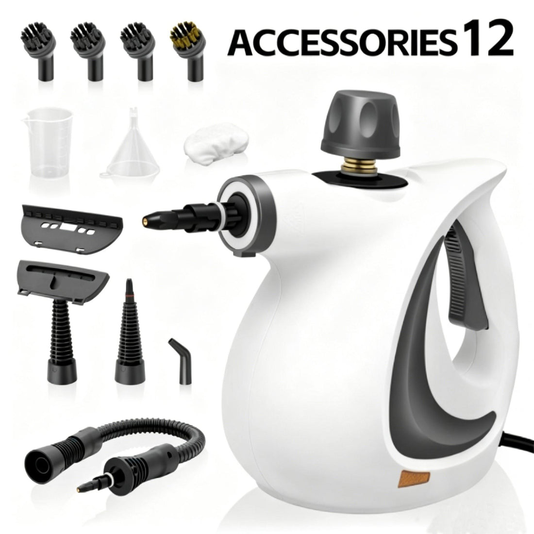 Handheld Steam Cleaner — 1200W High-Pressure Steamer with 12 Accessories for Grout, Tile, Kitchen & Bathroom