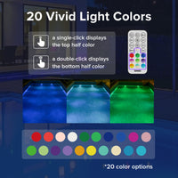 SANSI IP68 Waterproof RGB Pool Light, Summer Rechargeable 20Hrs Outdoor LED Lamp For Swimming Pool,Pond,Shower,Bath