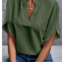Summer Short-sleeved Chiffon Shirt New V-neck Shirt Women's Casual Versatile Clothing