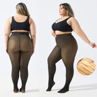 Women's Fall And Winter Outer Wear Plus Size Fake Transparent Black See-through Leggings