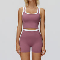 Contrast Nude Yoga Suit Thread