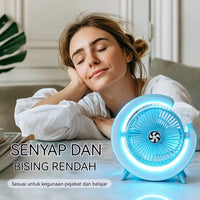 Lamp Effect Fan Green Li-On Rechargeable