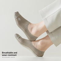Mens Ankle Socks Summer Thin Style With Ice-silk Cotton Lining And Breathable Mesh