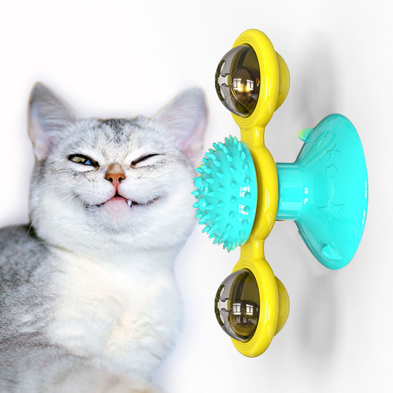 Cat Rotating Windmill Multi-Function Toys Itch Scratching Device Teeth Shining Toy | Everyday Home Deal