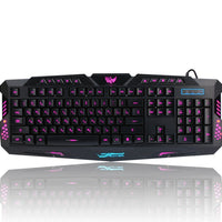J10 tricolor backlight wired gaming keyboard set colorful luminous gaming mouse keyboard Russian keyboard
