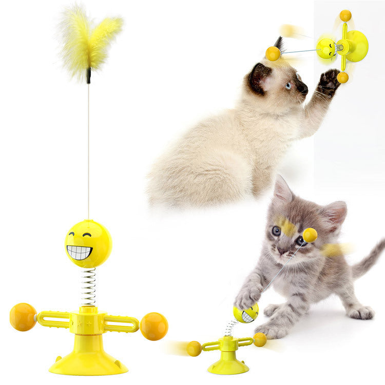 Cat Rotating Windmill Multi-Function Toys Itch Scratching Device Teeth Shining Toy | Everyday Home Deal