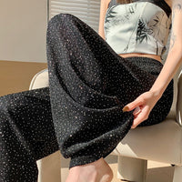 Summer New Arrival Rhinestone Embellished Textured Trousers