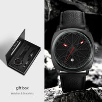 Mens Business Quartz Watch Bracelet Set