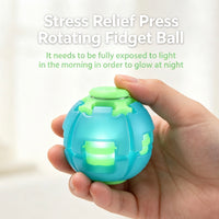 Unisex Compact Rotates Stress Relief Press Fidget Ball - Pocket Sensory Toy For Above 12 Teens & Adults, Glow-in-the-Dark Travel Car Ride Fidgeting Gift | Everyday Home Deal