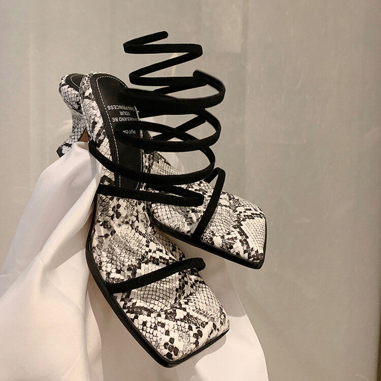 Summer New Style Strappy Roman High-heeled Sandals For Women