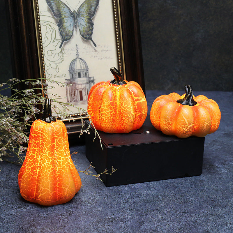 New Halloween Pumpkin Lantern Simulation Pumpkin LED Candle Lamp Resin Luminous Pumpkin | Everyday Home Deal