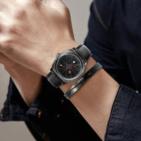 Mens Business Quartz Watch Bracelet Set