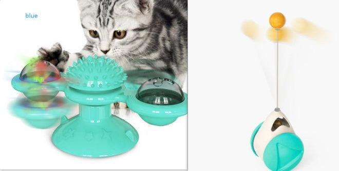 Cat Rotating Windmill Multi-Function Toys Itch Scratching Device Teeth Shining Toy | Everyday Home Deal