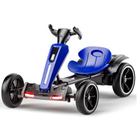 12V Electric Kids Pedal Go Kart, Folder Go Kart, Outdoor Ride On Toy With Adjustable Seat, 4 Non-Slip EVA Wheels For Boys And Girls For Age 3-6 Years Old -Blue