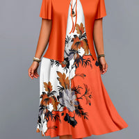 Color-block Elegant And Sophisticated Professional Coat Paired With A Dress Set