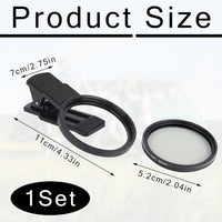52mm Professional Phone Camera Clip With Macro Lens CPL Star Variable ND Filter For All Smartphones Aluminum Alloy Thread - With CPL Filter,Round Hole