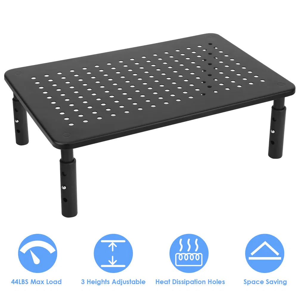 Monitor Stand Riser 3 Height Adjustable Desk Riser Organizer With Ventilation Holes