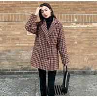 New Fallwinter Stylish Designer-inspired Plaid Coattrendy And Chic