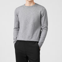 Mens Thickened White Knit Bottoming Sweater