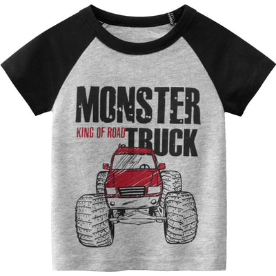 Boys' Summer Korean Style 100% Pure Cotton Graphic T-Shirt — Premium Student Apparel | Everyday Home Deal