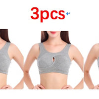 Plus Size Women Bra Ladies Cotton Quake-Proof Underwear Sleep Tops No Buckles Non Wire Lingerie With Removable Padded