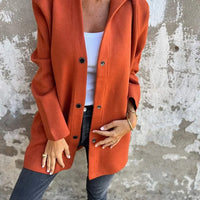 Casual Hooded Single-Breasted Cardigan Fashion Loose Solid Color Jacket Spring And Autumn Women's Clothing