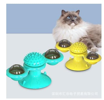 Cat Rotating Windmill Multi-Function Toys Itch Scratching Device Teeth Shining Toy | Everyday Home Deal
