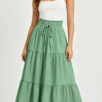 High-waisted A-line Skirt Bohemian-style Printed Flared Skirt