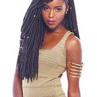 African black solid braided chemical fiber wig