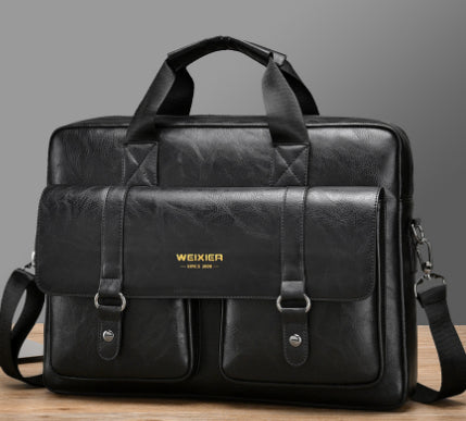 Men's Business Large-Capacity Shoulder Crossbody Simple Briefcase | Everyday Home Deal