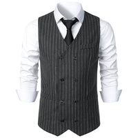 Men's Retro Casual Double Breasted Striped Vest