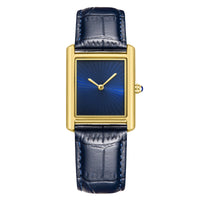 Mens Casual Watch Classic And Minimalist Square Case Two Hands