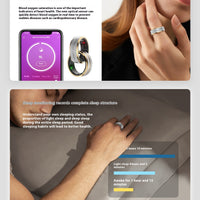Smart Ring For Men Women Heart Rate Blood Oxygen Monitoring Multi Sports Modes IP68 Waterproof Smart Rings For Android IOS