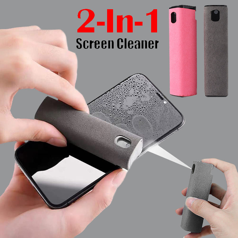 Screen Cleaner Spray & Wipe Pocket for Phone Laptop & TV