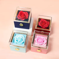 Rotating Soap Flower Rose Gift Box Creative Rotating Rose Jewelry Packaging Box Valentine's Day Gift For Women | Everyday Home Deal