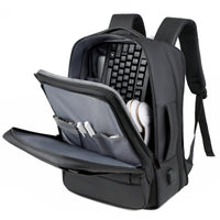 Large-Capacity Leather-Look Laptop Backpack