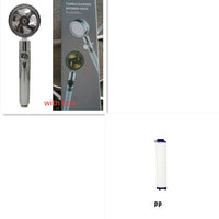 Shower Head Water Saving Flow 360 Degrees Rotating With Small Fan ABS Rain High Pressure Spray Nozzle Bathroom Accessories