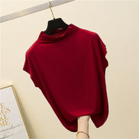 Womens Summer New Half-Neck Slimming Vest Sleeveless Top