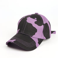 Cow Pattern Glossy Board Print Adjustable Simple And Versatile Style Peaked Cap Suitable For Outings, Entertainment And Shopping