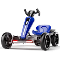 12V Electric Kids Pedal Go Kart, Folder Go Kart, Outdoor Ride On Toy With Adjustable Seat, 4 Non-Slip EVA Wheels For Boys And Girls For Age 3-6 Years Old -Blue