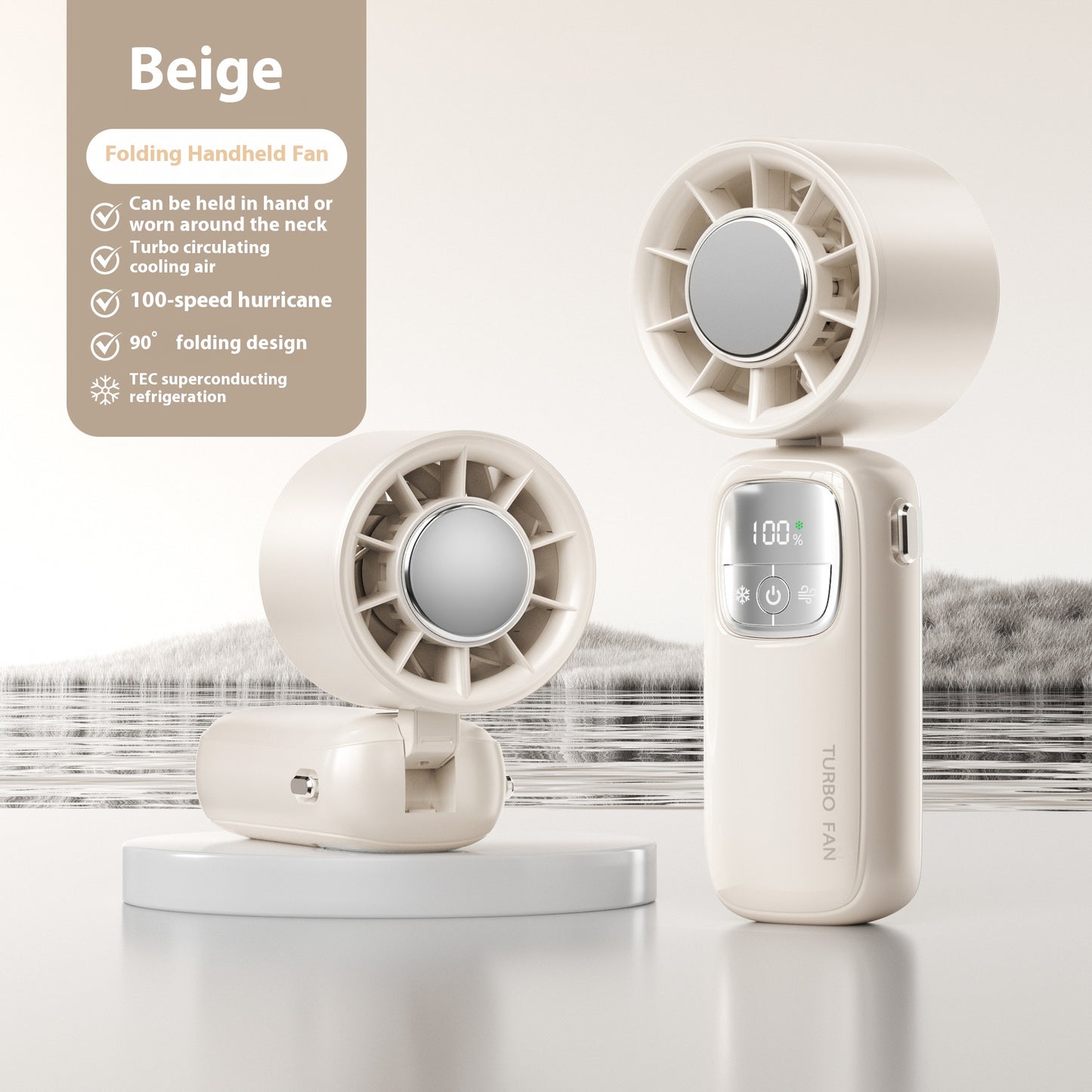 Semiconductor Refrigeration High-Speed Handheld Fan Usb Outdoor Portable Folding Mini Fan